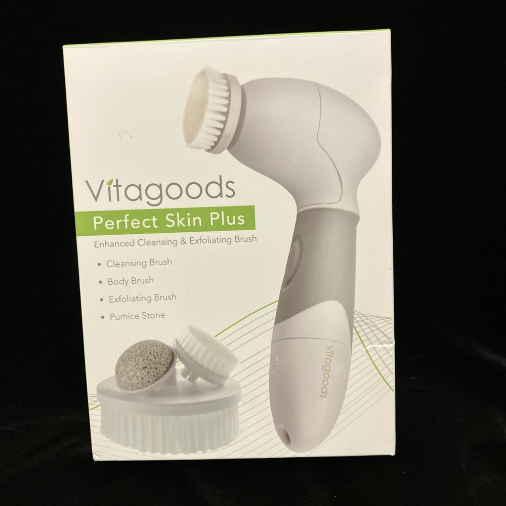 Vitagoods Perfect Skin Plus Cleansing Exfoliating Brush Face Body Gray VG33001
